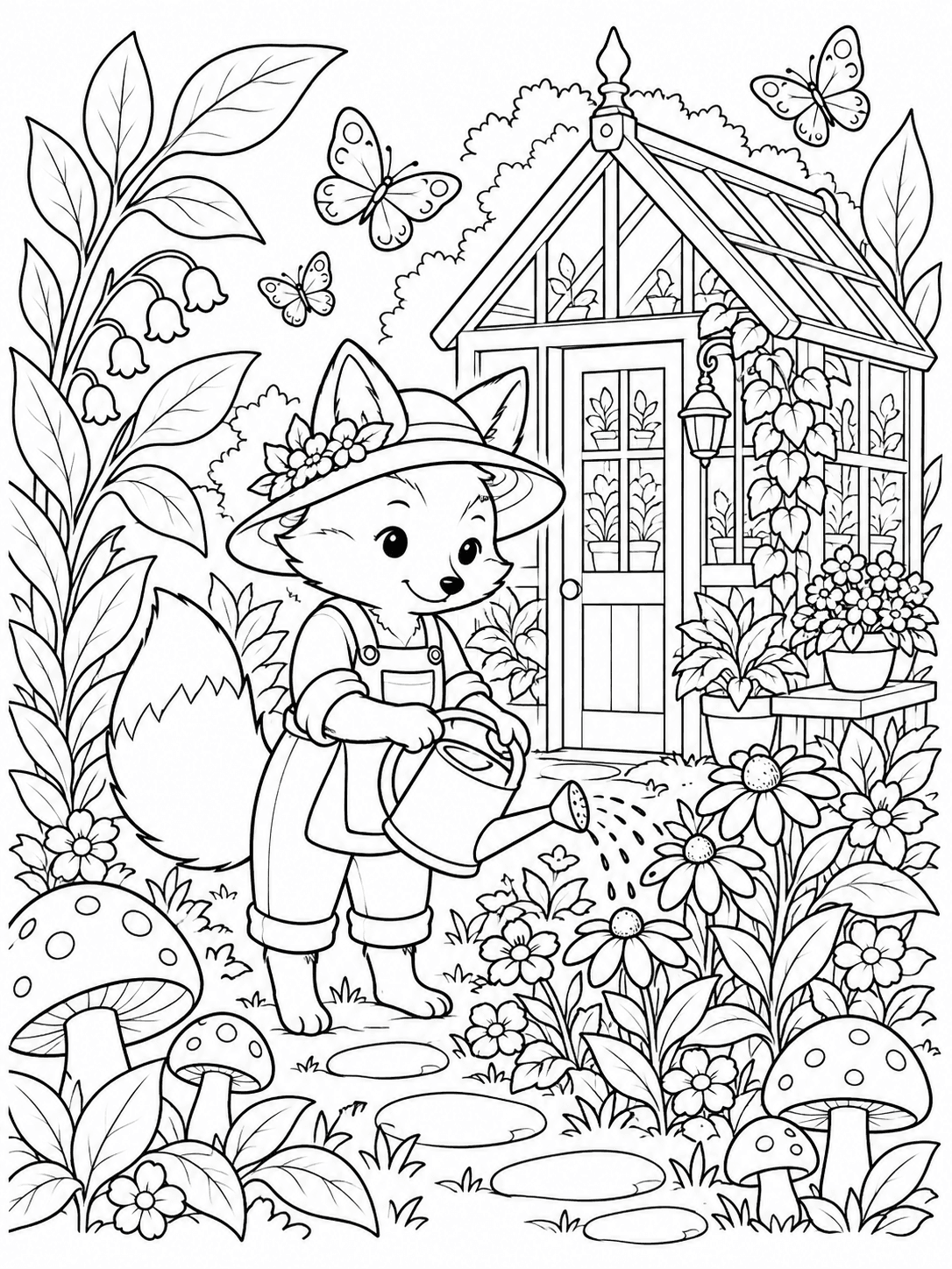 A woodland garden, ready to color