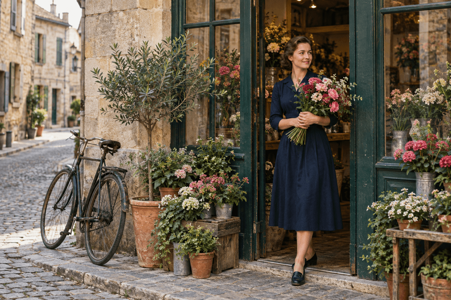 Florist scene in color