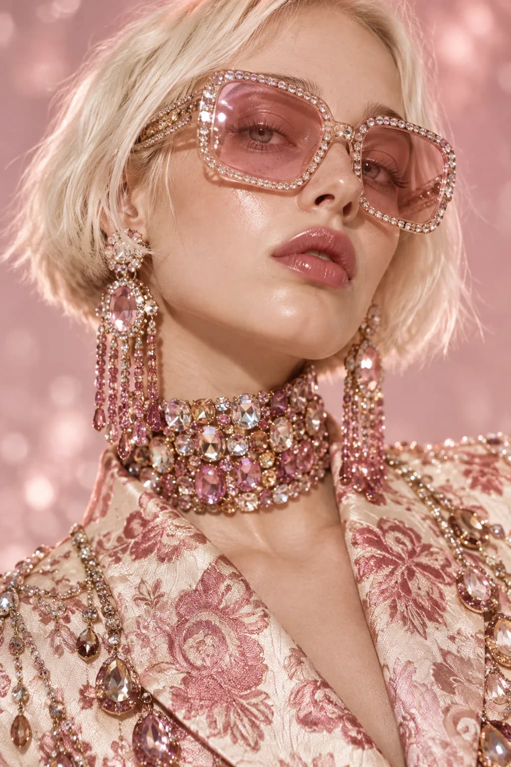 Pink Diamond Sunglasses Crystal Editorial