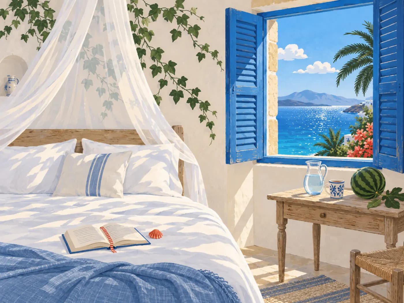 Clear the tabletop, keep the sea view — Before