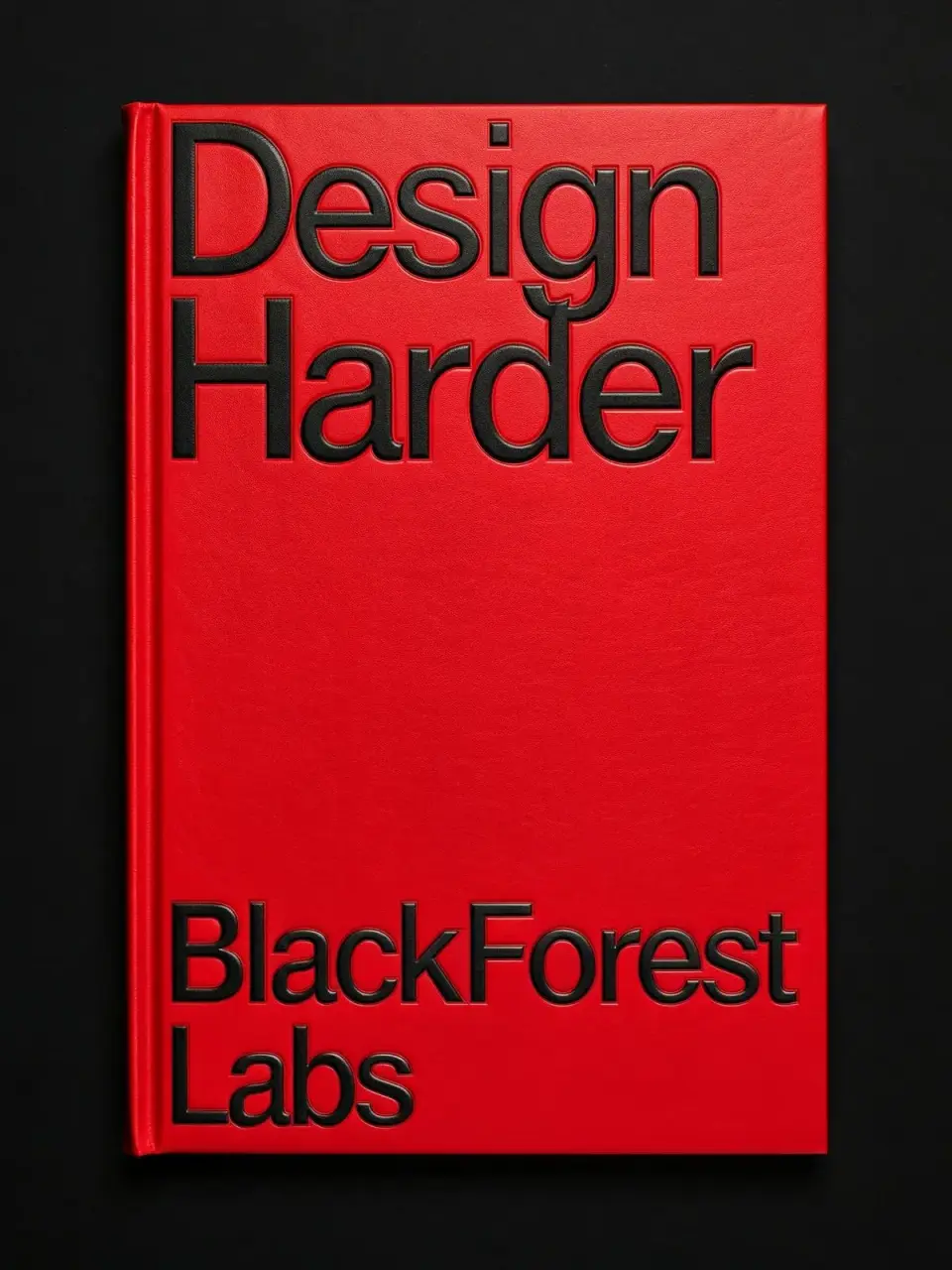 A red book cover reading Design Harder