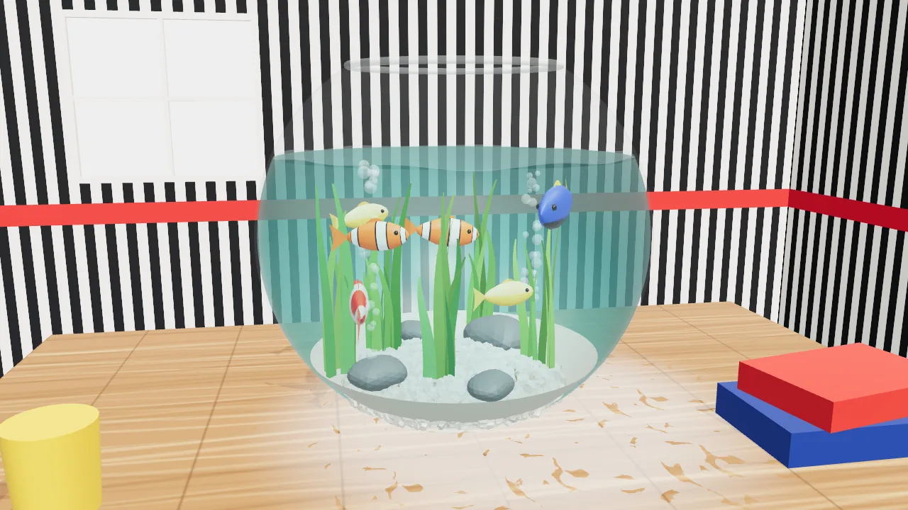 A fishbowl with real caustics