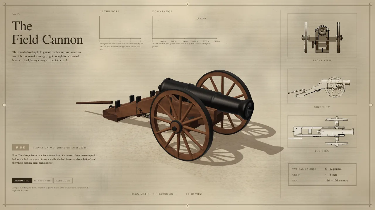 1857 Napoleon cannon, procedurally built