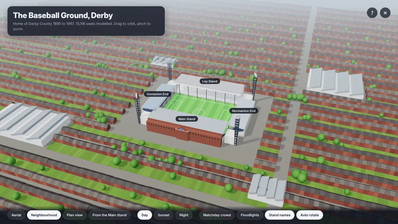 A stadium rebuilt from old plans