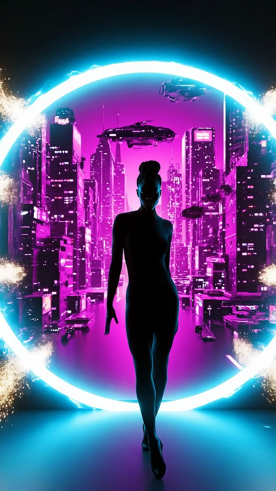 Holographic dancer in a folding city