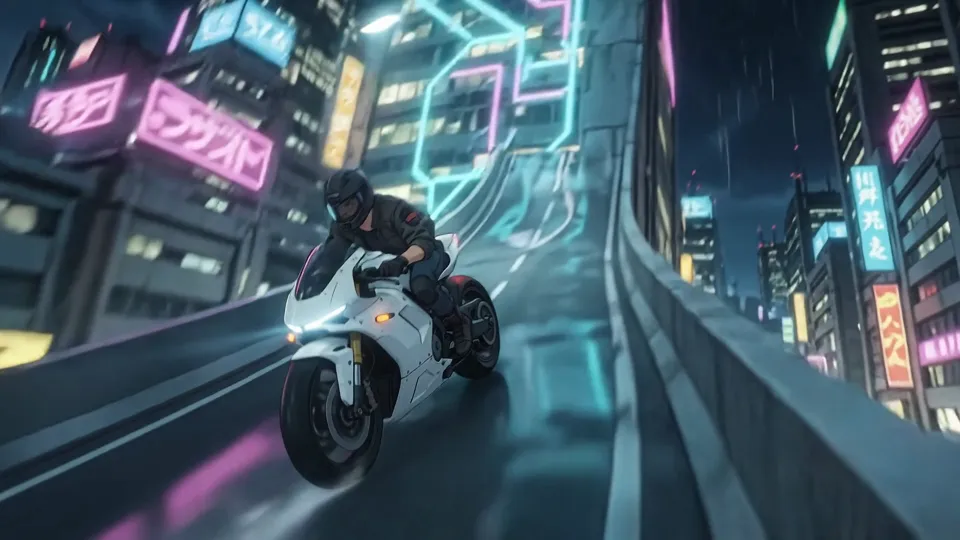 Neon motorcycle